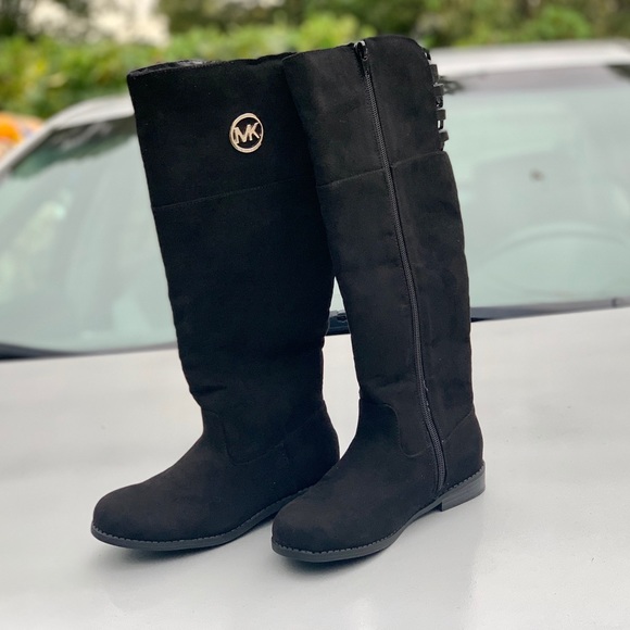 michael kors girls black boots